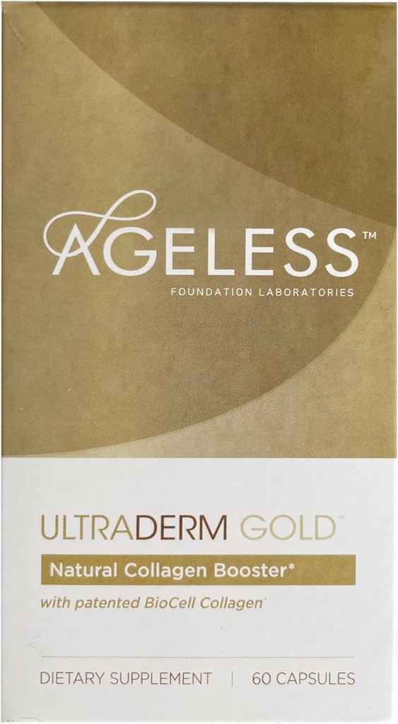 [BRSRAY33BV4AIDI3] Ageless UltraDERM Gold - Natural Collagen Booster with BioCell Collagen - 60 Count