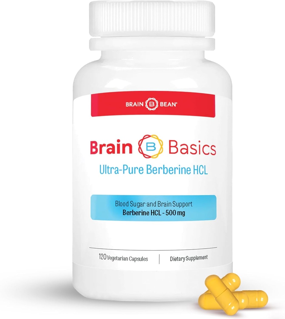 Ultra - Pure Berberine HCL Supplement 500mg for Brain Health - Non-GMO, Gluten-Free 120 Vegan Capsules of Berberine Supplement (Made in USA)