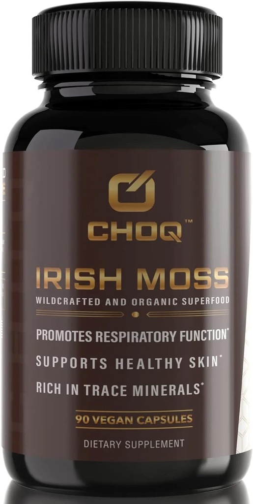 Irish Sea Moss Capsules 2250mg - Organic Wildcrafted Chondrus Crispus - Immune & Digestive Support Superfood - 92 Minerals & Vitamins - Lab Tested - 90 Vegan Capsules