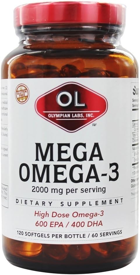 Olympian Labs Mega Omega-3 Fish Oils 120 Count Softgel