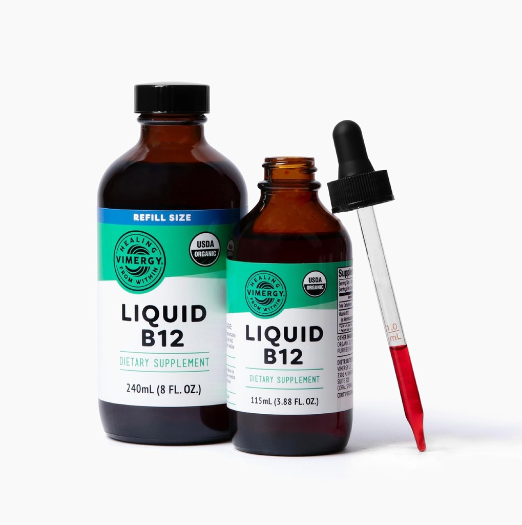 [BRSRAZLQBEDQGFYZ] Vimergy Liquid B12 (115 mL) and Liquid B12 Refill (240 mL) - Bundle