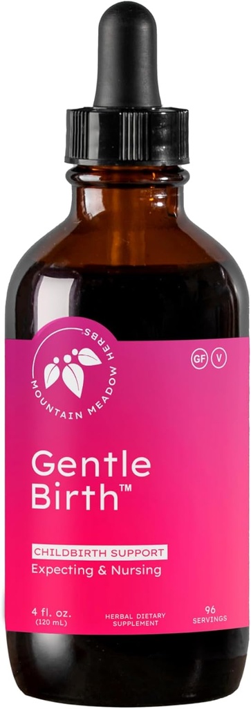 Mountain Meadow Herbs Gentle Birth for Birth Prep/Labor Prep, Fast Acting Liquid Herbal Extract for Childbirth Support - 4oz