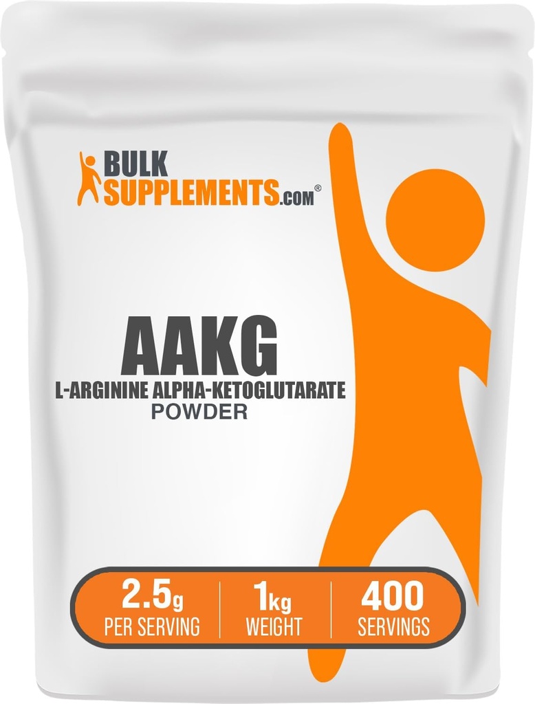 BulkSupplements.com AAKG Powder - Arginine AKG Supplement,Nitric Oxide Supplement - Unflavored & Gluten Free, 2.5g per Serving, 1kg (Pack of 5) (11 lbs)