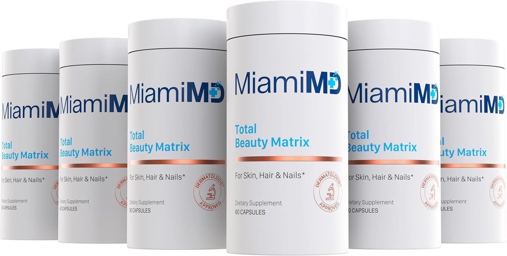 Total Beauty Matrix Collagen Supplements for Women - Collagen Capsules with Vitamin C for Hair, Skin and Nails - Cruelty Free - (60 Capsules) - 6 Pack