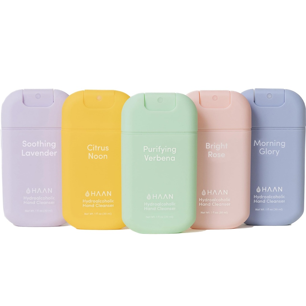 HAAN Hydrating Hand Cleansing Sprays with Aloe Vera - Hydrating Cleansers for Fresh Hands - Moisturizes and Refreshes - Travel Size - 5 pc