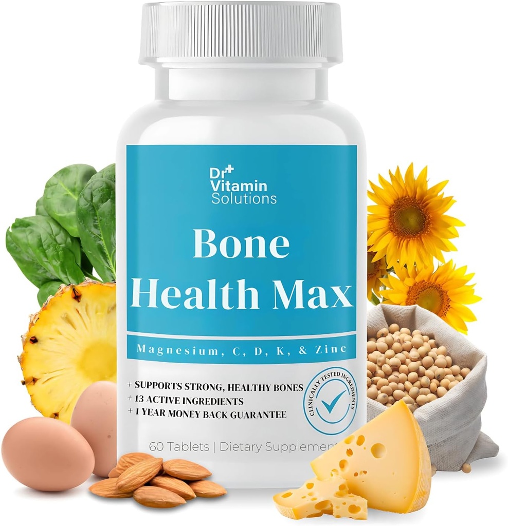 [BRSRAHY6C4PGC3QY] DR VITAMIN SOLUTIONS Bone Health Max - Advanced Calcium & Magnesium Supplement with Vitamin D3, Bromelain & Ipriflavone - 60 Tablets for Stronger Bones & Joint Support