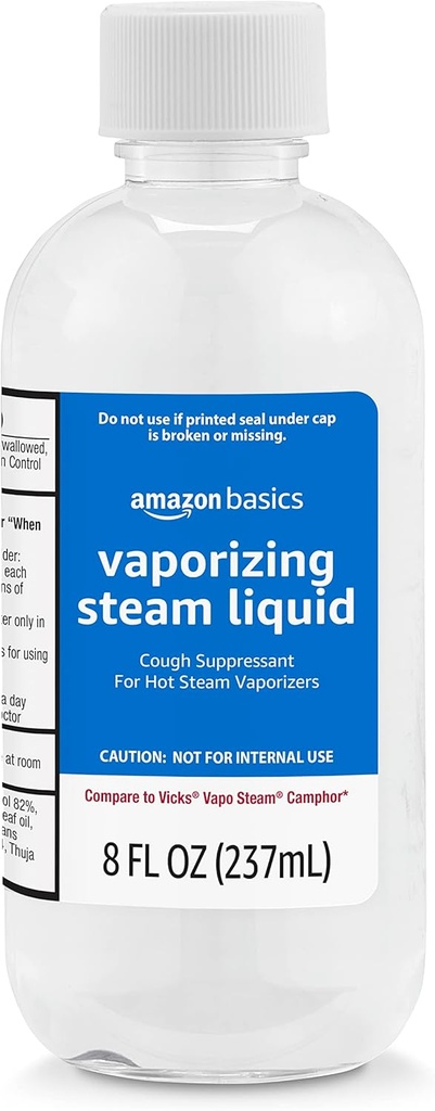 Amazon Basics Vaporizing Steam Liquid Cough Suppressant Medication, 8 Fl Oz (Pack of 1) (Previously Solimo)