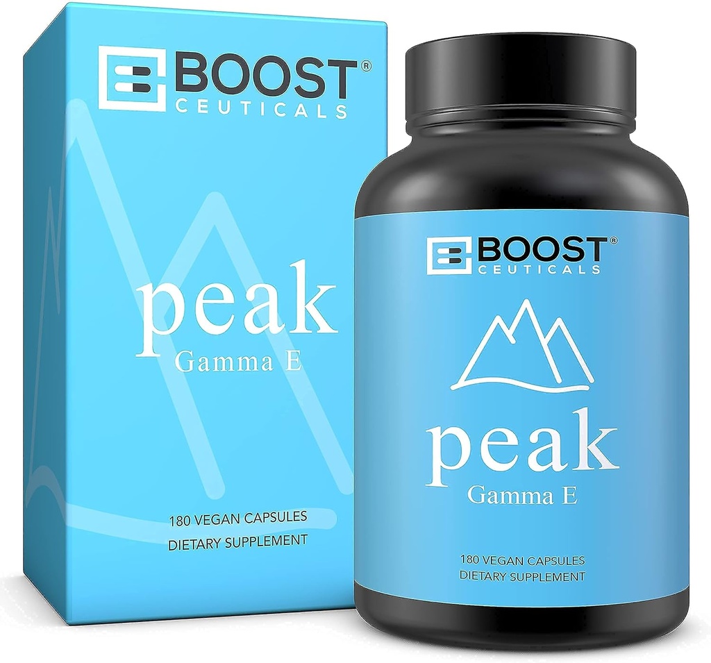BoostCeuticals Popular Together Vitamin e 400 IU Gamma E Mixed Tocopherols CoQ10 200mg 270 Vegan Bundle No Additives Non-GMO Gluten Free Pure Natural Vitamin e Co Q 10 Supplement Bioperine Capsules