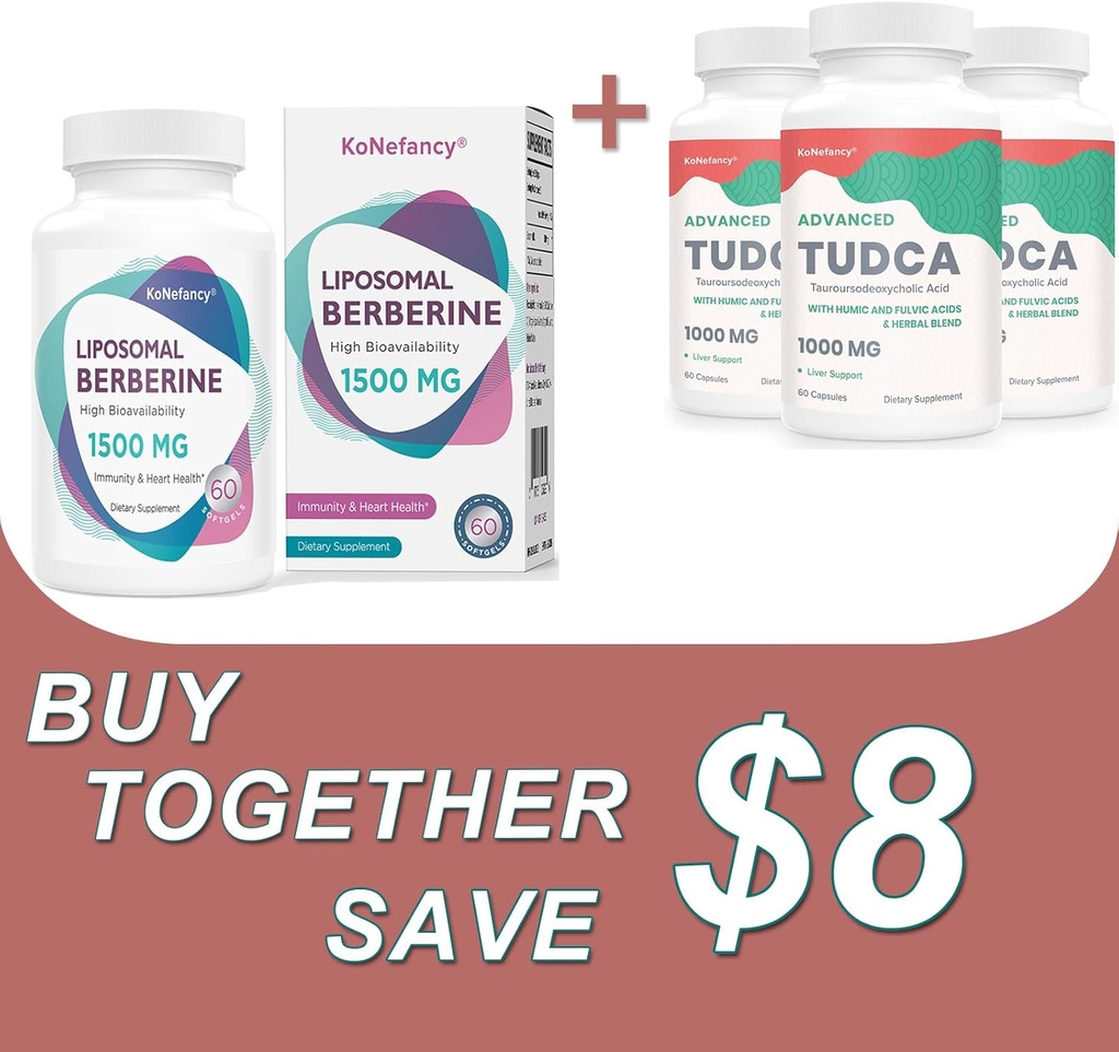 Optimize Your Health with TUDCA Complex 3Pack and Liposomal Berberine 1500mg Bundle