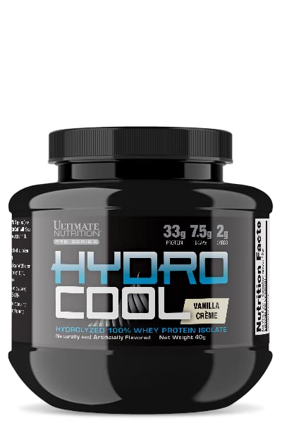 Ultimate Nutrition Hydro Cool Hydrolyzed Powder, Whey Protein Isolate, Post Workout Drink with No Bloating, No Fat, No Gluten, Muscle Recovery with BCAA, 33 Grams of Protein, Sample, Vanilla