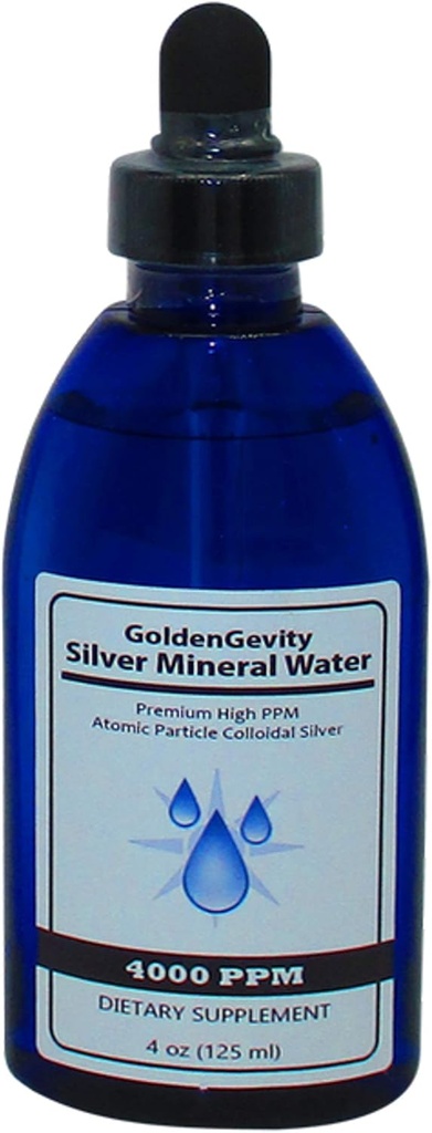 4000 PPM Bioactive Atomic Colloidal Silver, 4 oz | Non-Toxic, Non-GMO Trace Mineral Drops Immune Support Supplement