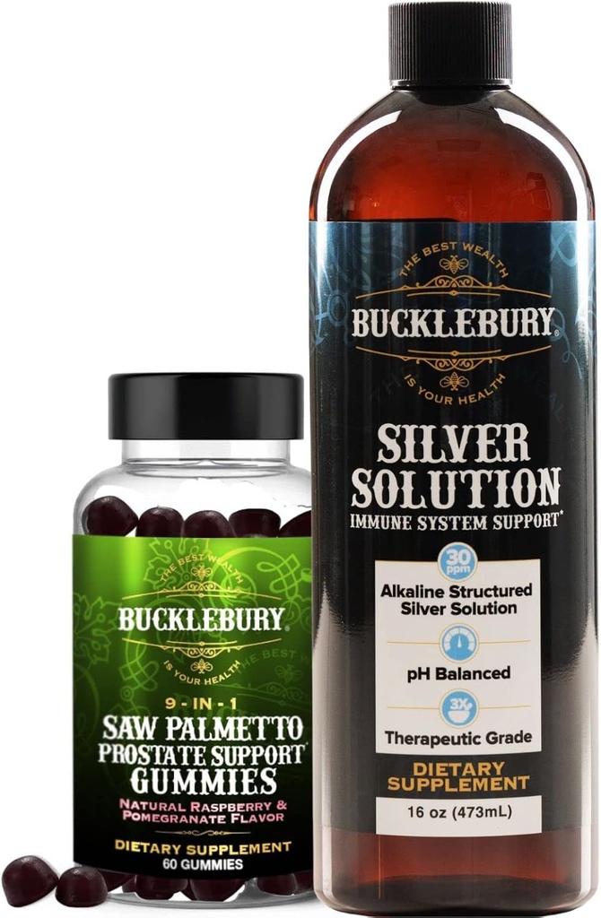 Saw Palmetto Prostate Gummies and Structured Liquid Silver Solution 30ppm
