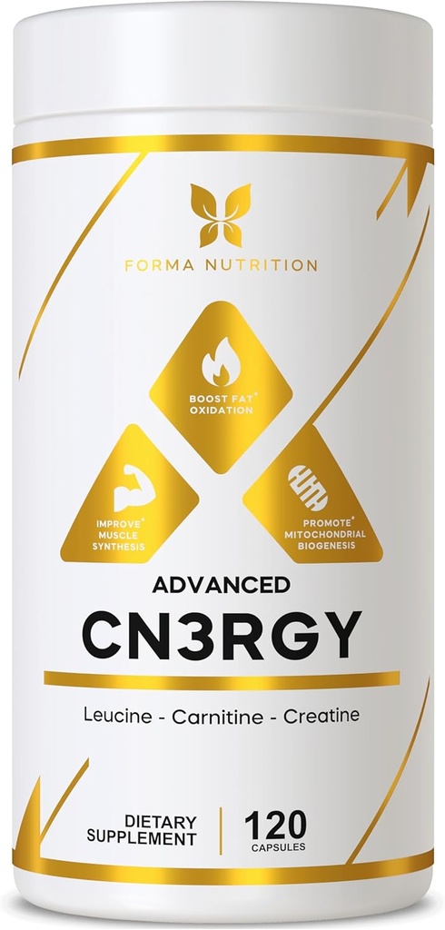 Advanced CN3RGY – 120 Capsules, 1000mg L-Leucine, 400mg L-Carnitine, 400mg Creatine HCl per Serving.