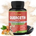 Organic Cadane Quercetin Extract Capsules - Combined Turmeric, Berberine, Nettle Leaf & More - 90 Capsules, 3 Months Supply
