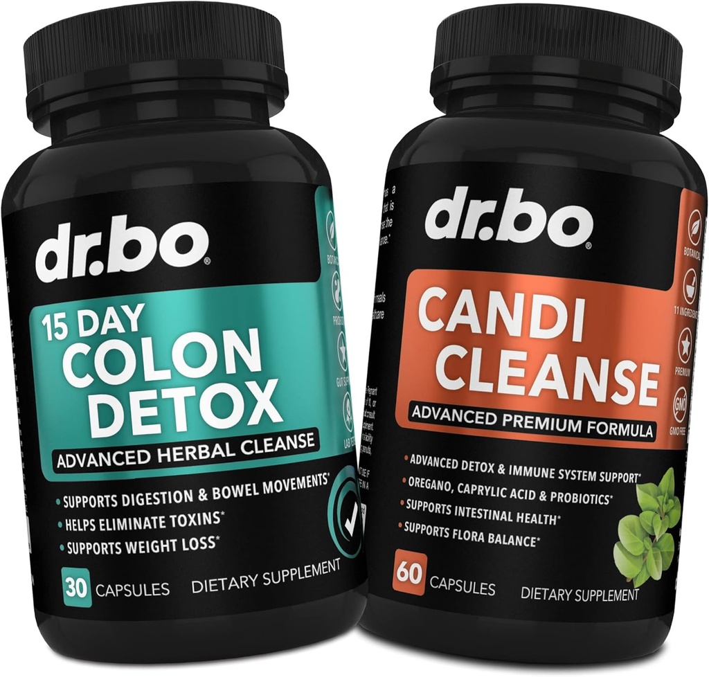 Colon Candi Cleanse Detox Support - Anti Overgrowth & 15 Day Intestinal Cleanse Pills & Probiotic - Balance Control & Fast Acting Natural Laxative for Constipation Relief - Bowel Movement Gut Health