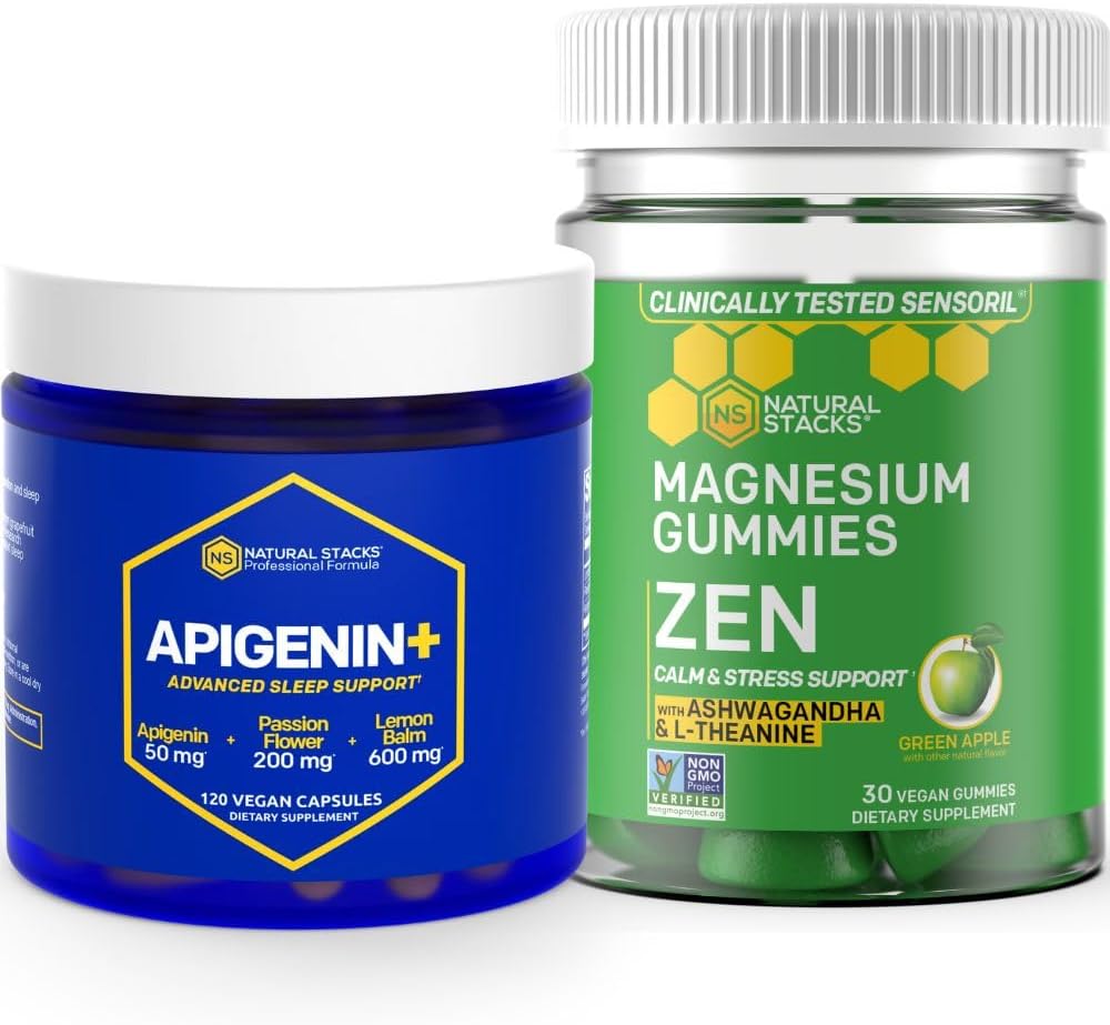 Natural Stacks Apigenin + Magnesium Zen Gummies Bundle - Supports Sleep Quality & Stress Relief* - 150 Pieces