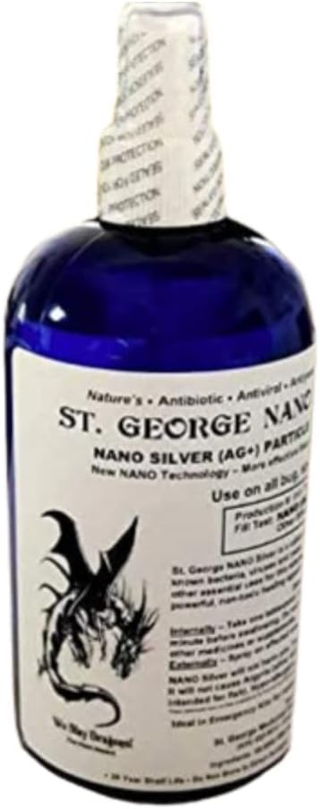 St. George Nano Silver | Collodial Silver Liquid Immune Support Supplement - Gluten Free and Probiotic Friendly Particle Solution 68 PPM (16 oz.)