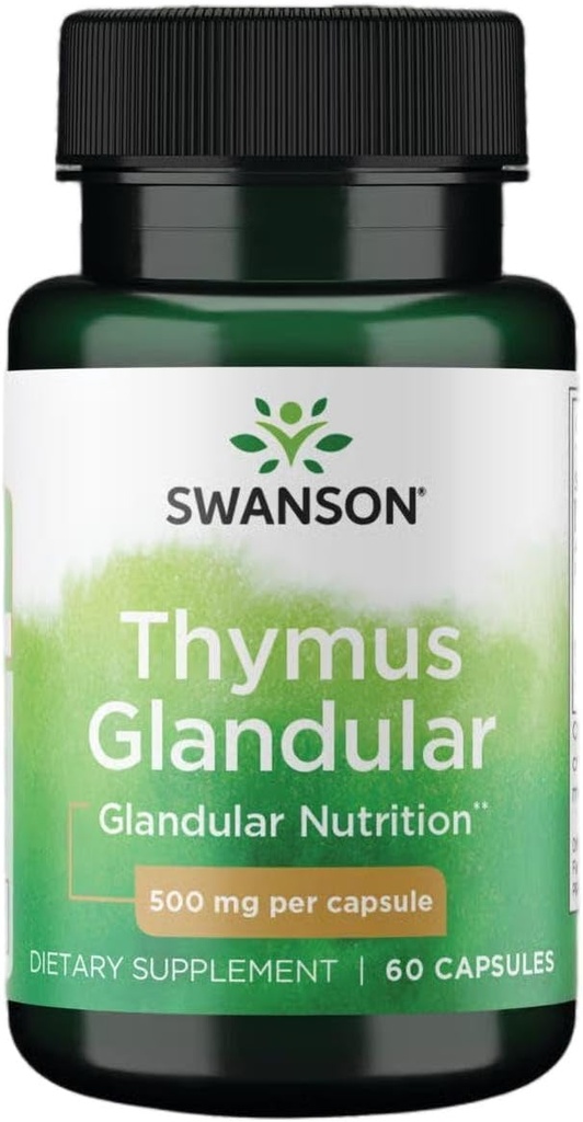 Swanson Raw Thymus Glandular 500 Milligrams 60 Capsules