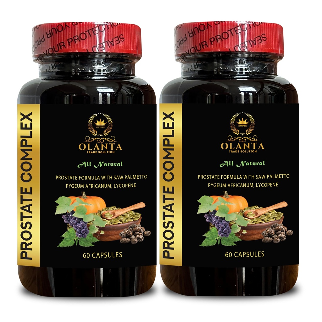 Prostate Support Complex - Nutritional Natural Support for Prostate, Enhanced Complex with Saw Palmetto, Pygeum, Stinging Nettle Non-GMO and Gluten Free - 2 Bottles 120 Capsules