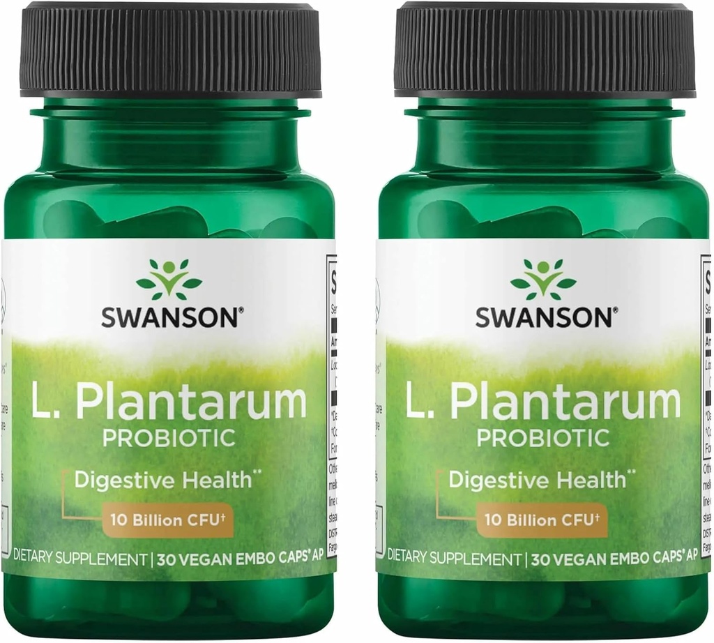 Swanson L. Plantarum - Digestive Supplement Promoting Gastrointestinal Balance & Bowel Regularity - Natural Formula to Help Reduce Bloating - (30 Veggie Capsules) 2 Pack