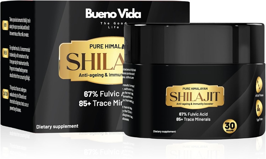 Pure Organic Himalayan Shilajit Resin – 30g | Gold Grade Shilajit for Men & Women | 3rd Party Lab Tested in USA | Natural Energy, Vitality & Wellness | Authentic Shilajit Resin