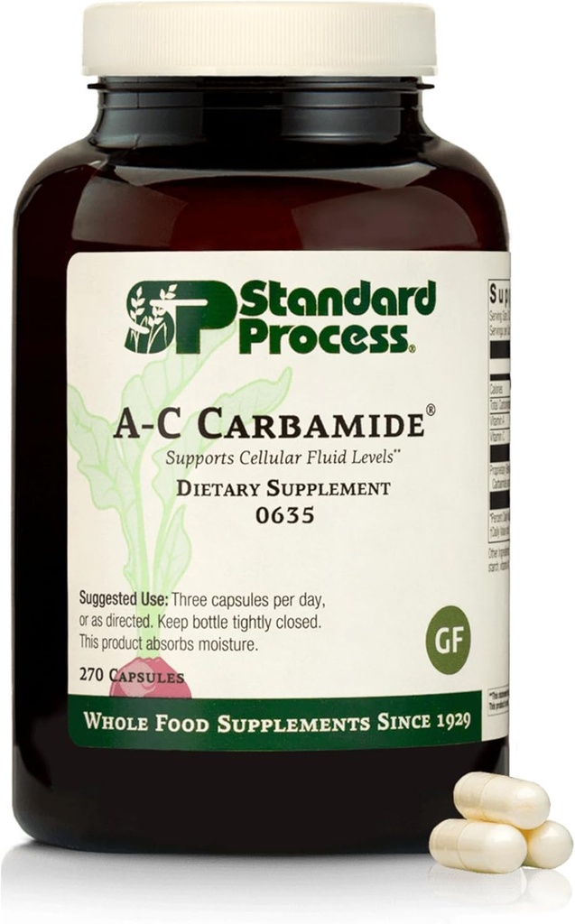 Standard Process A-C Carbamide - Supports Healthy Excretion of Urine & Cellular Fluid Levels - Contains Vitamin A & Antioxidant Vitamin C - Gluten-Free, Non-Dairy & Non-Soy - 270 Capsules
