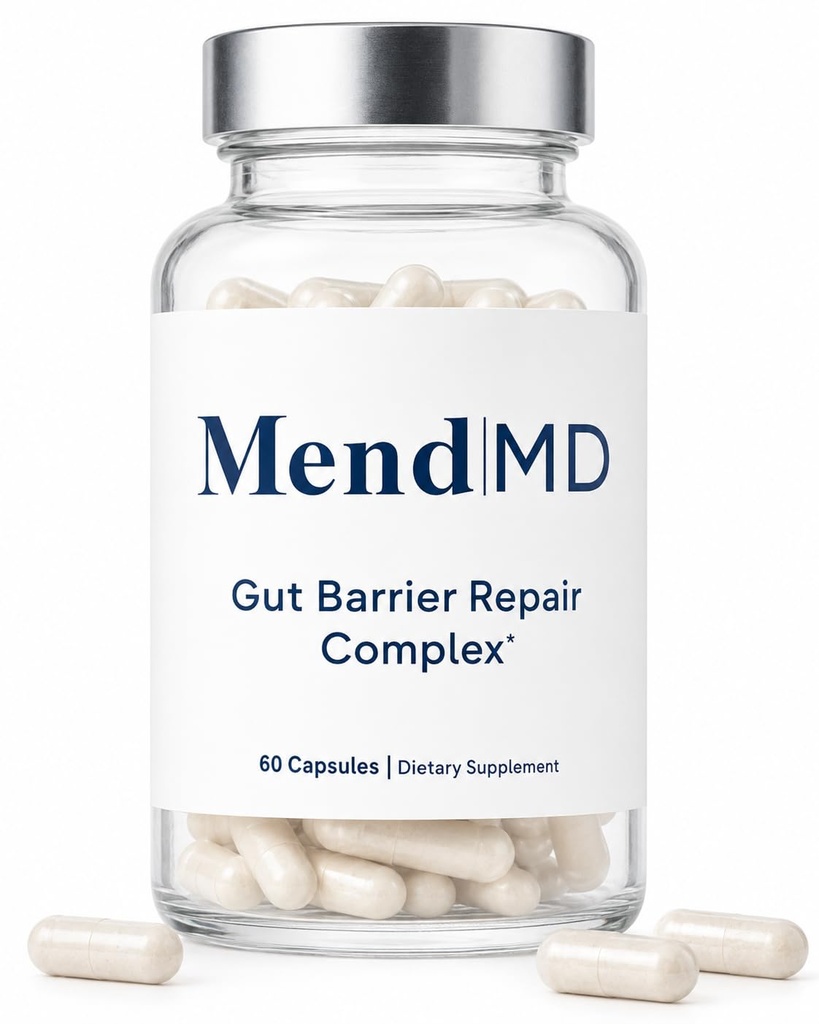 Gut Barrier Repair Complex, Acid Reflux Capsules with Sodium Alginate, Zinc-L-Carnosine, DGL Licorice & Ginger, Gut Lining & Post-Meal Digestive Comfort, 60 Capsules