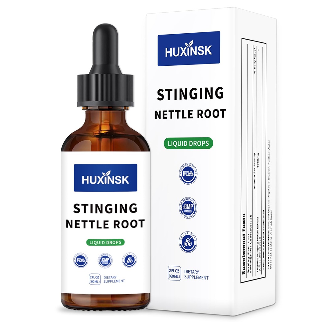 Nettle Root Liquid Drops Extract | Organic Urtica Dioica Complex | Alcohol-Free, 60ml Vegan Tincture