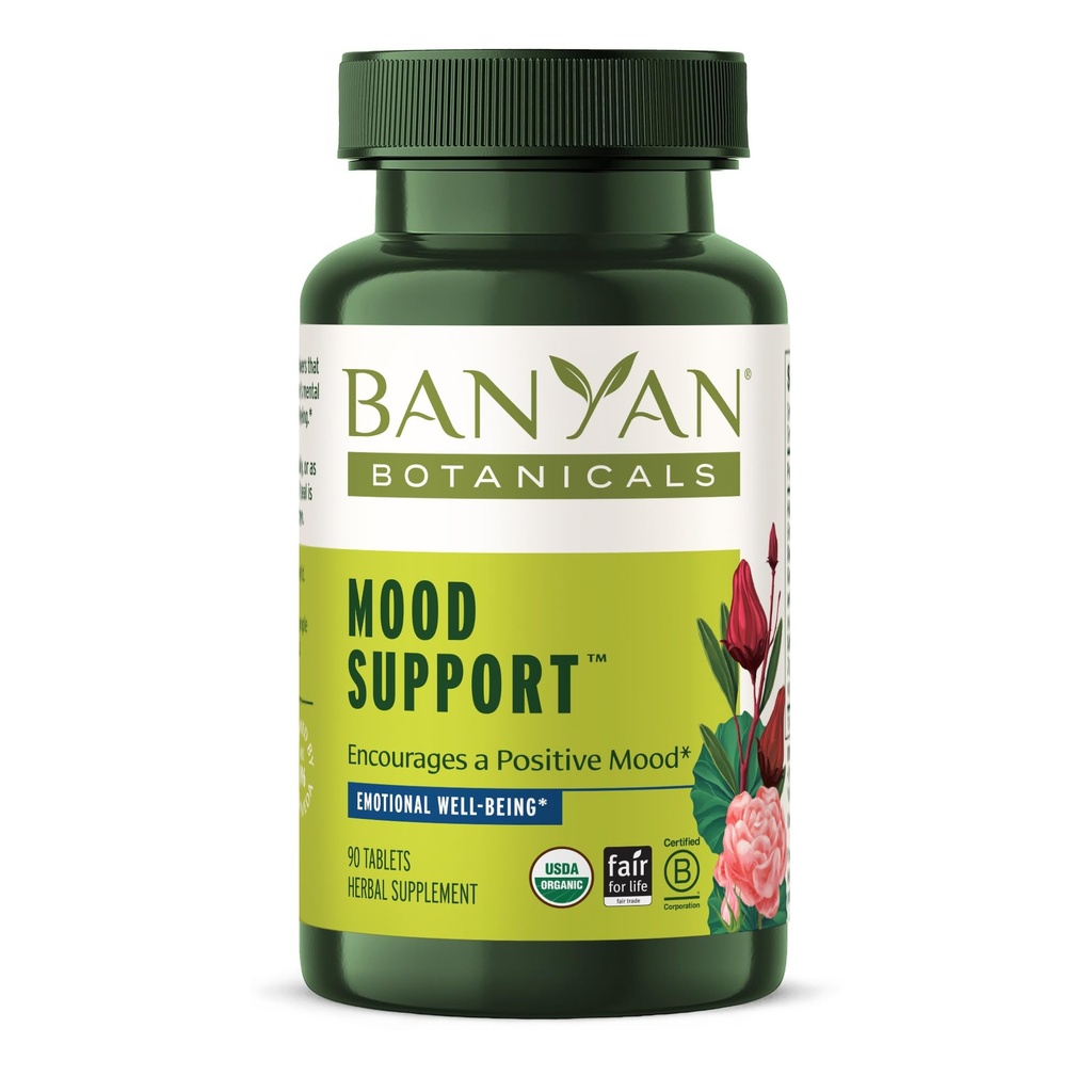 Banyan Botanicals Mood Support – Organic Herbal Mood Enhancing Supplement – Soothes Anxiousness & Provides Natural Mood Support* – 90 Tablets – Non-GMO Sustainably Sourced Vegan