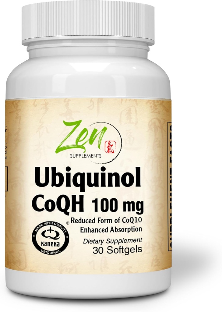 Zen Supplements Ubiquinol Coq H 100mg - 30-Softgel