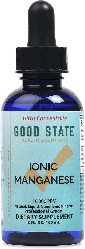 Good State Liquid Ionic Manganese Ultra Concentrate (10 Drops Equals 5 mg - 118 Servings Per Bottle), 2 Fl Oz