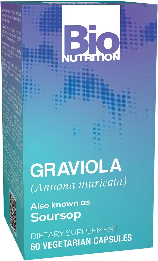 Bio Nutrition Graviola (Annona Muricata) 60 Vegetarian Capsules | 1,500 mg Soursop | Supports Healthy Immune Fuction | Anti-Oxidant Properties | Positive Digestive Benefits