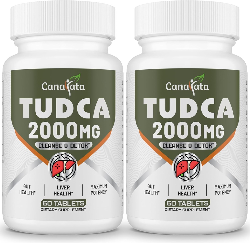 TUDCA Liver Supplements 2000mg - Strong Bile Salts Support Liver Detox & Cleanse - Liver and Gallbladder Health Formula-Easy to Swallow Tablets-60 Days Supply