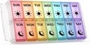 Weekly Pill Organizer 2 Times a Day Extra Large 7 Day Easy Fill Quick Fill Portable Fullicon AM PM Pill Box for Supplement, vitamine, and Medicine - (Patent Registered)