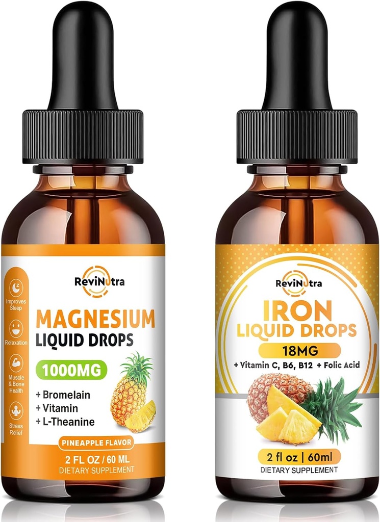 Liquid Magnesium & Iron Supplement Pineapple Flavor