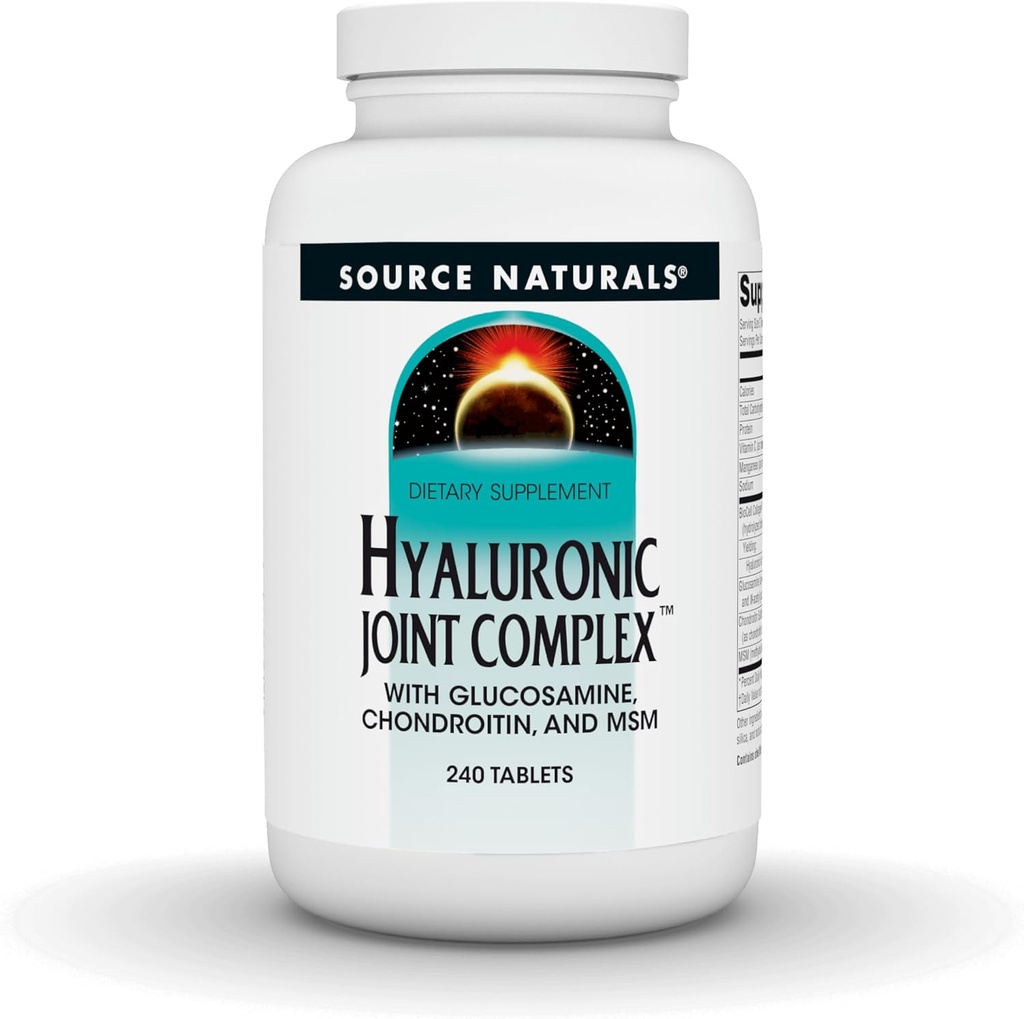 Source Naturals Hyaluronic Joint Complex with Glucosamine, Chondroitin & MSM Extra Strength - 240 Tablets