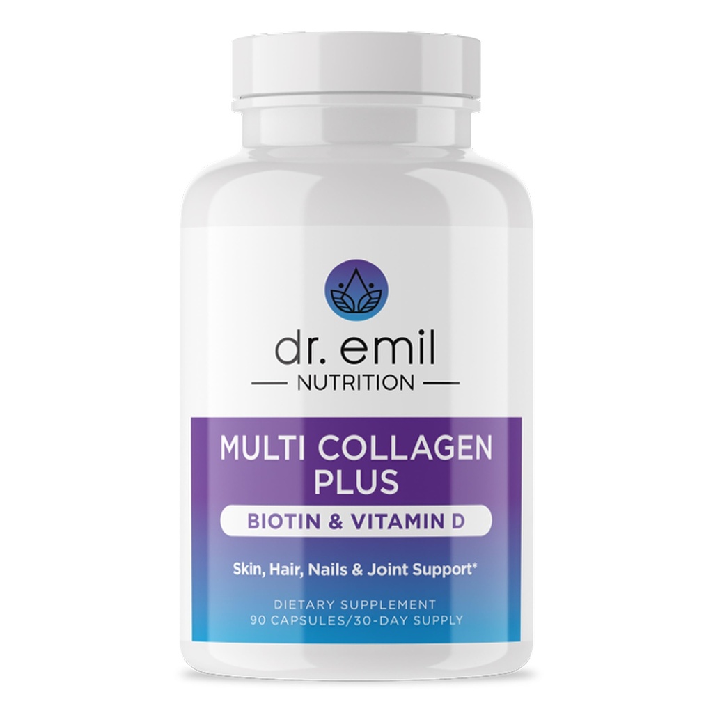 Dr. Emil Nutrition Multi Collagen - Hydrolyzed Collagen Supplement - Types I, II, III, V & X - Hair, Skin, Nails & Joint Support - Non-GMO & Dairy-Free - 90 Capsules