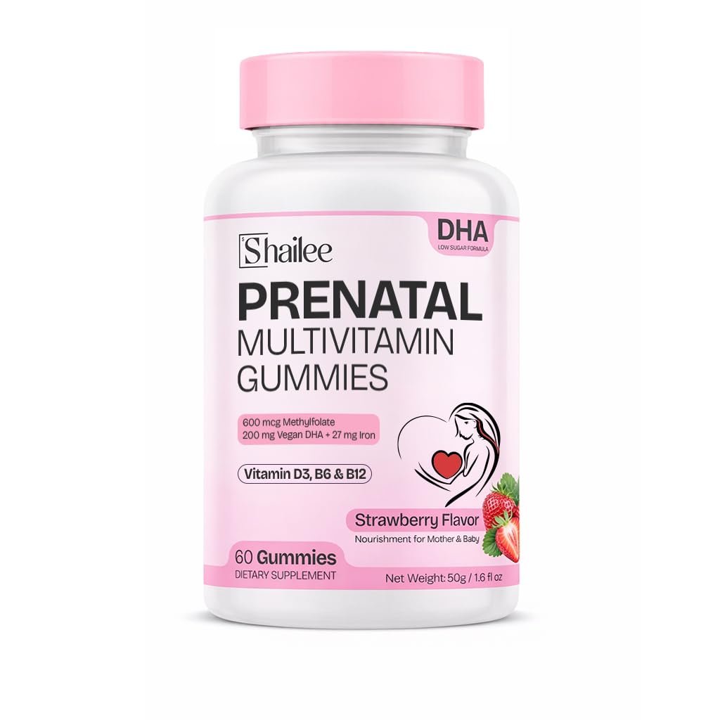 Prenatal Vitamins for Women Gummies with DHA, Methylfolate & Iron | Strawberry Flavor Prenatal Vitamins Supports Daily Nutrition During Pregnancy | Low Sugar, 90 Count