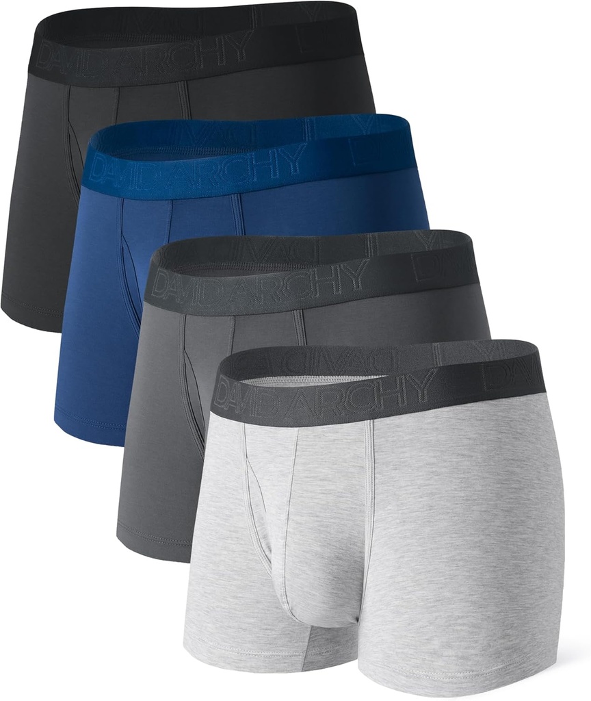 [BRSW2YATDMHBYYA3] DAVID ARCHY Mens Underwear Boxer Briefs Breathable Soft Moisture-Wicking with Fly Underwear for Men Multipack