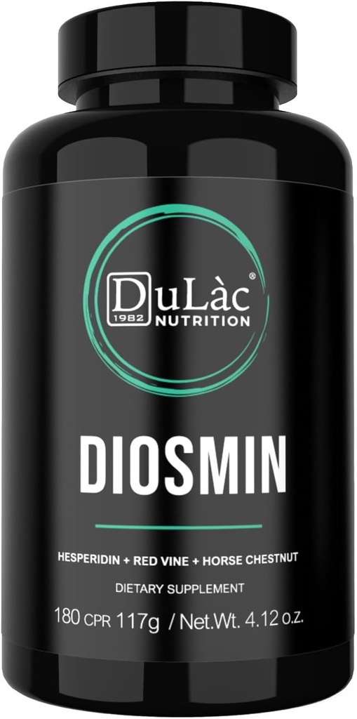 Dulàc - Diosmin Hesperidin 1000mg Dietary Supplement 180 Tablets, Enriched with Horse Chestnut Extract and Butchers Broom