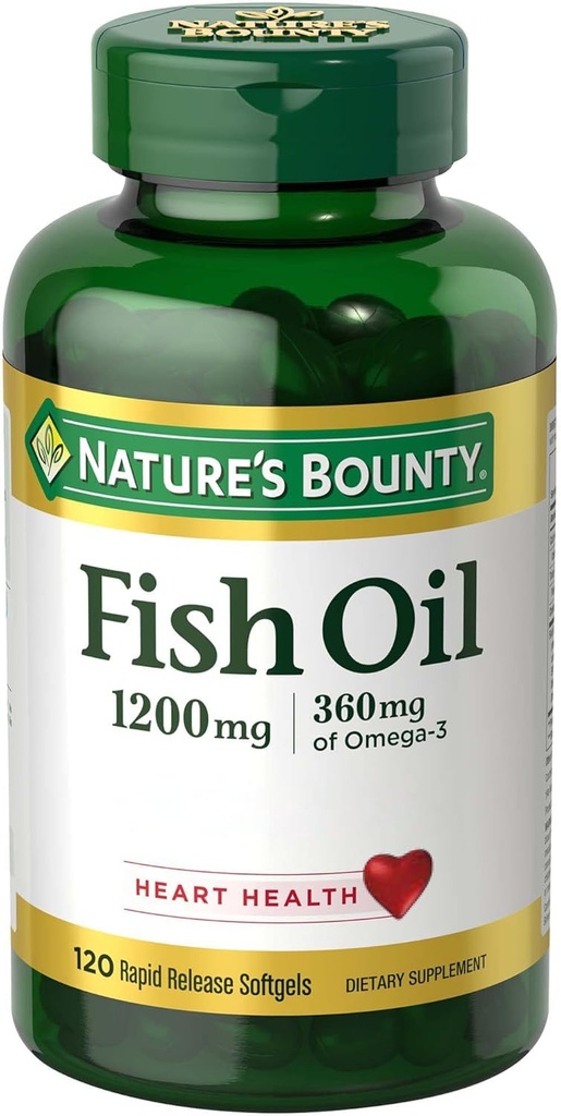 Nature's Bounty, Fish Oil, Omega-3, 1200 mg, 120 Softgels