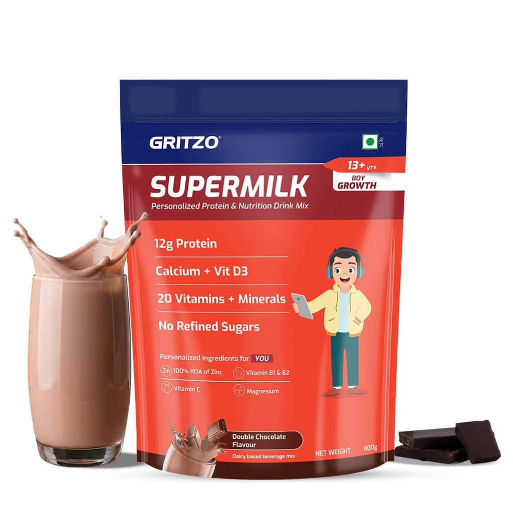 Gritzo SuperMilk Growth (13+ Boy), Double Chocolate, 800g