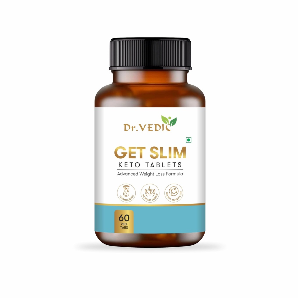 Dr Vedic Keto Tablets | Natural Ingredients with Garcinia, Green Tea, Coleus & More | Supports Keto Diet & Fat Burrn (60 Tablets) (Pack Of 1)