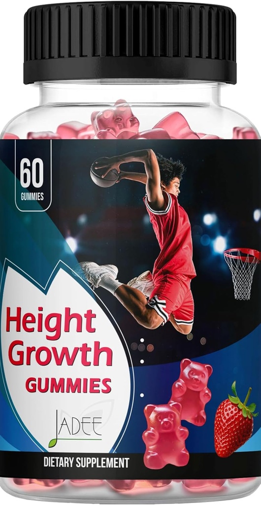 Height Growth Gummies for Teens & Kids Calcium, Ashwagandha, Zinc, L-Arginine, Vitamins D, C, K, Magnesium - Bone Strength Development, Height Increase for Kids & Teen Vitamins