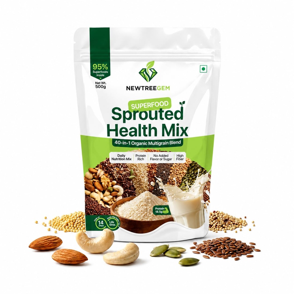 Superfood Health Mix | 40 Natural Ingredients | 18.5g Plant Protein | High Fiber | Low GI | No Added Sugar | Family Nutrition Drink Mix for Energy, Wellness & Daily Health