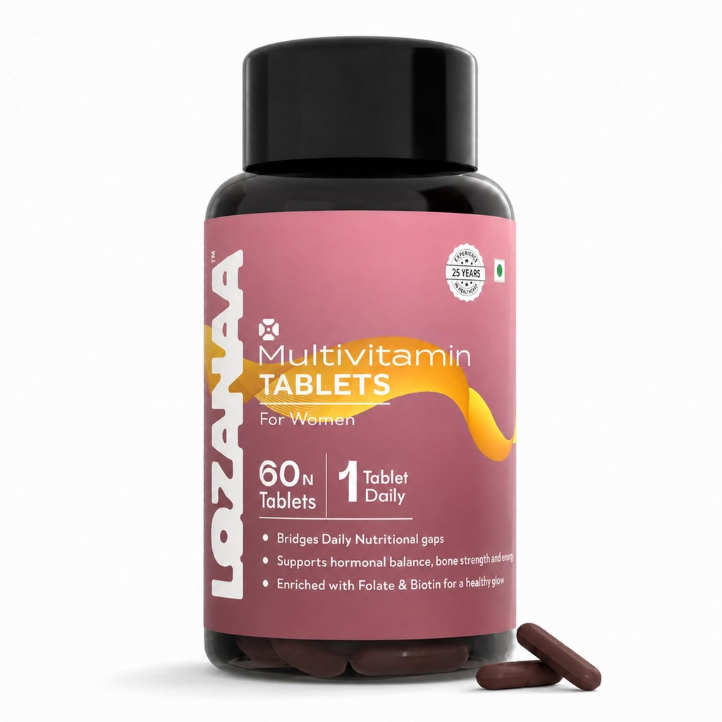 Women's Multivitamin Tablets for Energy, Skin, Bone & Hormonal Balance – with Iron, Vitamin C, B12, Astaxanthin & Chromium | 60 Tablets, 2-Month Supply