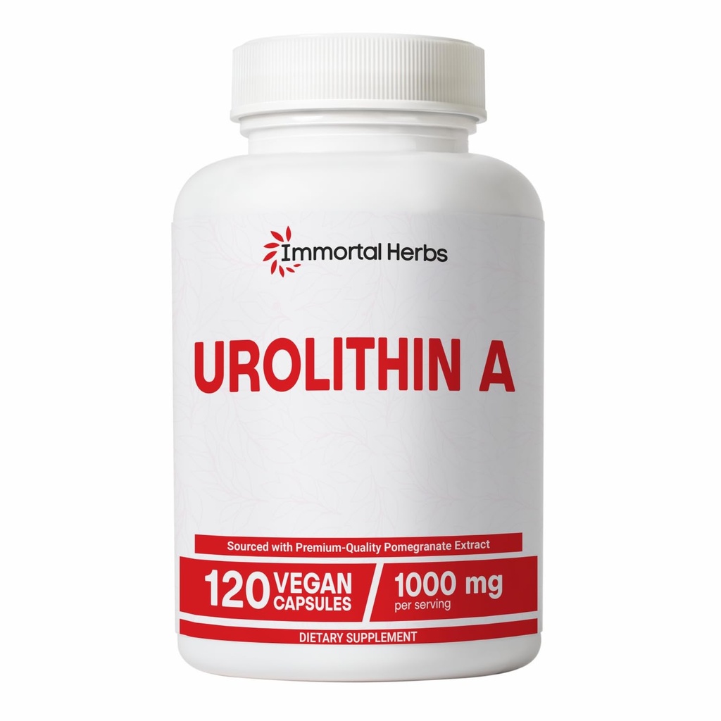 Urolithin A Supplement 1000mg, 120 Pills, Mitochondrial & Antioxidant Support, Non-GMO and Gluten-Free Urolithin A+ Supplement for Women and Men