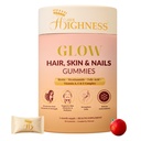 Her Highness GLOW Hair Skin & Nails Gummies for Women | 30 Gummies | Biotin, Vitamin B Complex, Vitamins A, C, D, E, Folic Acid, Nicotinamide | Healthy Hair, Radiant Skin & Strong Nails Support | No Added Sugar | No Added Preservatives | 100% Veg | Cranberry Flavour