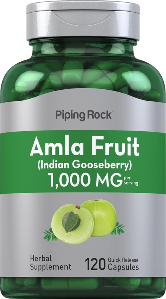 Piping Rock Amla Capsules 1000mg | 120 Pills | Fruit Extract Supplement | Non-GMO, Gluten Free