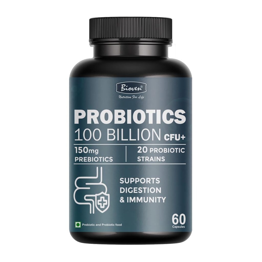 Probiotics 100 Billion+ CFU 60 Veg Capsules | High Potency Multi Strain Probiotic for Gut Health, Digestive Balance & Immunity Support